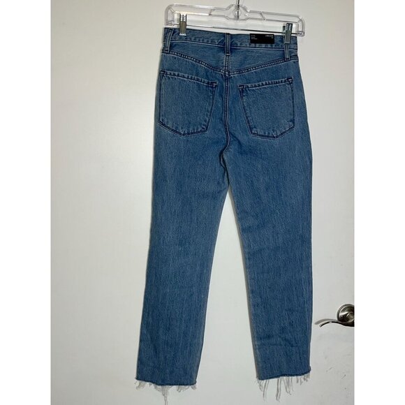 NWT J Brand Wynne High-Rise Straight Crop Jeans Size 24 Blue  Raw Hem - Picture 7 of 15